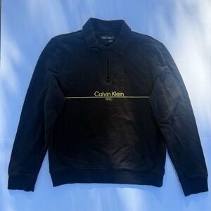 Calvin Klein Men's Quarterzip Black Sweater